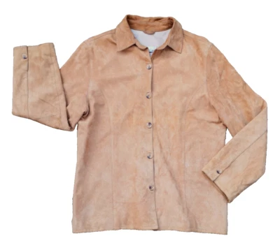 Leder Jackett Ziegen-Velour Wildleder  Blazer Sakko Milestone Damen Gr. 38 beige - Bild 1 von 4