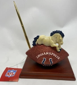 NIB Indianapolis Colts Football Team Spirit Mascot Desk Set (Pen Holder & Clock) - Picture 1 of 3