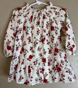 Old Navy Toddler Floral Long Sleeve Peasant Tunic Dress Size 18-24 Months - Picture 1 of 5