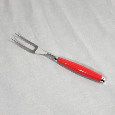 Tenedor de talla Fiesta Mediterráneo rojo escarlata mango cubiertos de acero inoxidable Foto 1 de 4