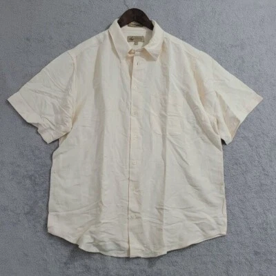 Lord & Taylor 100% Linen Blend Men's Short Sleeve Button Up Shirt L 10PT - Image 1 of 4