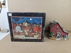 Lang&Wise Mi Primera Guarnición de Halloween Caja de Sal Iluminada Arte Popular Pueblos Caja Original - Imagen 1 de 7