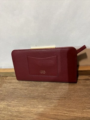 "Cartera de cuero marrón Vince Camuto New York herrajes dorados plegable 8,5"" X 4,5""" Foto 1 de 4