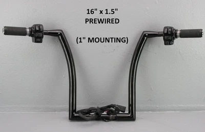 Harley Road Glide 2013 kit de manillar de 16" x 1,5" negro brillante precableado Foto 1 de 4