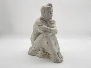 Vintage figurine Sitting girl woman Plaster USSR rare - Picture 1 of 19