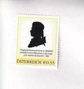 ÖSTERREICH BRIEFMARKE PM Mozart u. FREIMAUREREI MOZART Scherenschnitt Postfrisch - Bild 1 von 1