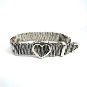 Tiffany & Co. Sterling Silber 925 Somerset Mesh Herz Armband - Bild 1 von 6