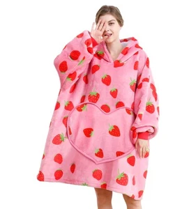 Dietersler Wearable Blanket Hoodie For Women Strawberry Oversized Blanket Hoo... - Picture 1 of 8