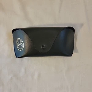 Ray Ban Sunglasses Case Soft Shell Snap Closure Black Travel Carrier Belt Loop - Picture 1 of 4