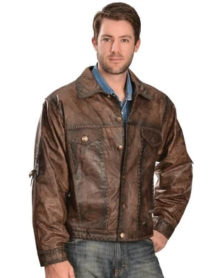 Kobler Leather Men's Rusty Leather Jacket Brown Large Foto 1 de 4