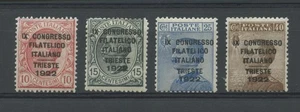 REGNO 1922 COPNGRESSO FILATELICO 4V. 3 * CENTRATO CERT. - Picture 1 of 1