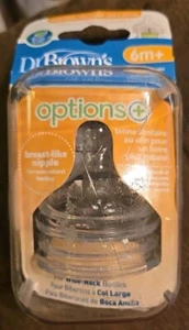 Dr. Brown's 2er Pack Natural Flow Weithalsnippel - transparent, Einheitsgröße - F3 - Bild 1 von 4