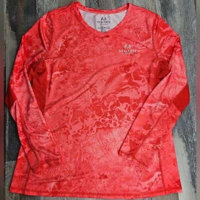 Realtree Pesca Camisa Técnica Manga Larga Rojo Camuflaje Mujer Foto 1 de 4