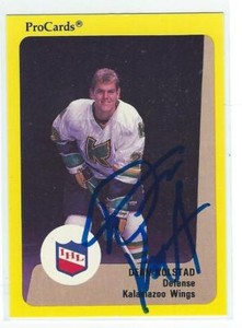 Dean Kolstad Signed 1989/90 ProCards IHL Card #94
