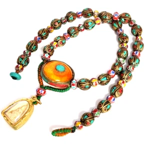Dvaravati Damen Halskette gold gerahmt Amulett antikes Armband bringt Glück - Bild 1 von 22