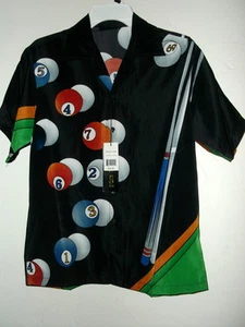 NEW YOUTH BOYS SZ XL (12) POOL SHARK HAWAIIAN SHIRT - Picture 1 of 5