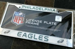 1 Philadelphia Eagles Chrome Metal Vehicle License Plate Frame - Picture 1 of 11