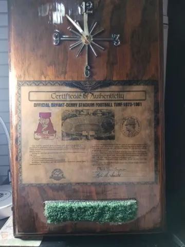 RARE! Football Turf From Bryant-Denny Stadium 1973-1981 Cover
