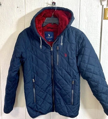 Men’s US POLO assn Jacket coat Size SMALL Blue hooded sherpa lining (hh32) - Image 1 of 4