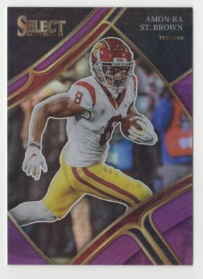 2023 Panini Select Purple Prizm Amon-Ra St. Brown /75 USC Trojans #156 - Image 1 of 2