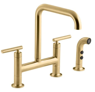 Torneira de cozinha Kohler K-7548-4-2MB purista ponte generalizada, latão escovado - Imagem 1 de 4