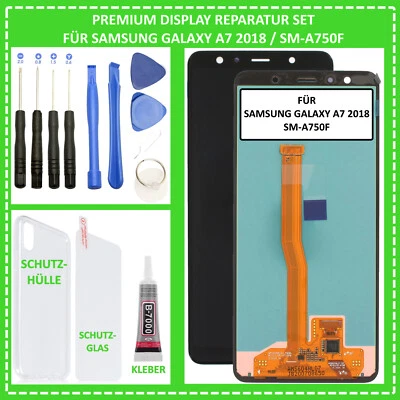 Display per Samsung Galaxy A7 2018 A750F LCD Touch Screen Schermo Vetro Nero - Immagine 1 di 4