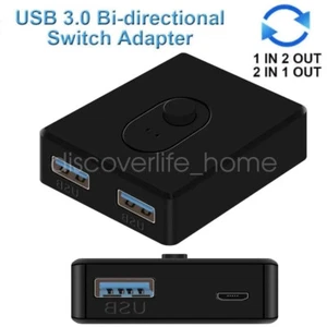 Two Way KVM USB 2.0 Switch USB 3.0 Switcher Splitter HUB 2 in 1 out/1 in 2 out - Picture 1 of 26