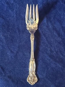 CARNATION 6" SALAD FORK(s) Wallace Sterling monogrammed front 1909 estate  - Picture 1 of 4