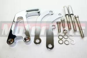 Soporte de dirección asistida de aluminio billete de aluminio cromado Chevy bomba de agua larga de bloque pequeño - Imagen 1 de 3