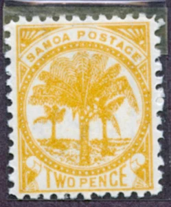 Samoa Scott 13 Bright Yellow WM NZ and Star 1899 - Picture 1 of 2