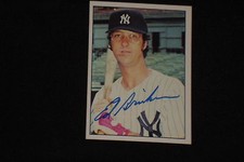 ED BRINKMAN 1975 SSPC SIGNED AUTOGRAPHED CARD #447 NEW YORK YANKEES
