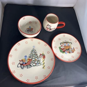 Temp-Tations Old World Christmas 4 PCSet New RARE Dinner, Salad Plate Bowl Cup - Picture 1 of 14