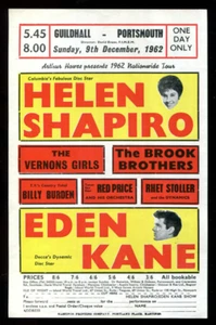 original UK 60s Gig Flyer : HELEN SHAPIRO : VERNONS GIRLS / BROOK BROTHERS - Picture 1 of 2