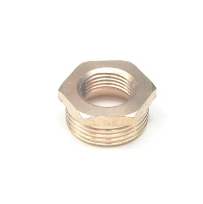3/4 BSP Male x 3/8 BSP Female British Pipe Reducer Bushing Brass Adapter Oil Gas - Image 1 of 4