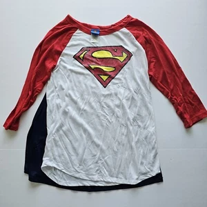 Superman Cosplay Shirt mit Umhang Größe Large Superheld Baseball Stil DC Comics - Bild 1 von 6