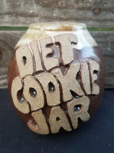 Vintage Diet Cookie Jar Novelty Diet Cookie Jar VTG Brown Cookie Jar "Diet" Jar - Picture 1 of 9