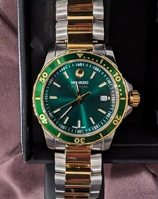 Reloj de cuarzo Movado "Serie 800"! 40 mm 2 tonos dorado/verde *hermoso* unificado :) Foto 1 de 4