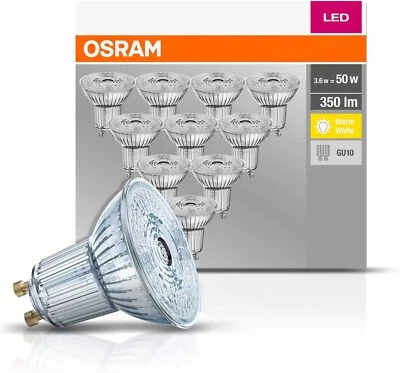Osram Base PAR16 LED-Reflektorlampe mit GU10-Sockel 4.3 W Warmweiß 10 Stück - Bild 1 von 4