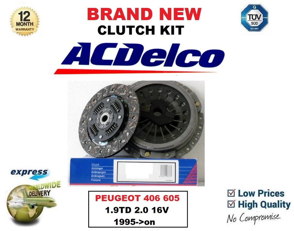 FOR PEUGEOT 406 605 1.9TD 2.0 16V 1995-> AC DELCO CLUTCH KIT w INTEGRAL BEARING - Image 1 of 1
