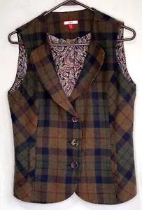 Chaleco a Cuadros Joe Browns Mezcla de Lana Marca del Reino Unido Chaleco Mujer Talla 8 - Imagen 1 de 9