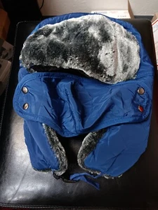 MySuntown Winter Trapper /Bomber Hat With Ear Flaps Faux Fur Blue New  - Picture 1 of 3