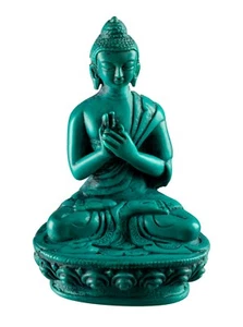 -statue Buddha Vairocana 11cm IN Harz Dharmachakra # Blackburn 8210 - Picture 1 of 8