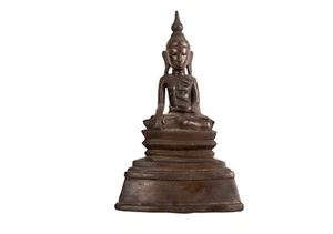 Ein Antique Buddha. Bronze. Burma, Shan - Region. 18. Century - Picture 1 of 9