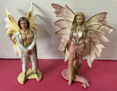 2-Schleich Bayala FEYA Figures--Pink Standing Fairy and Sireel Elf Groom--used - Image 1 of 4