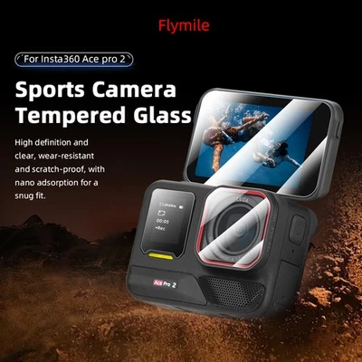 2pcs Camera Camera Screen Protector Lens Tempered Film for Insta360 Ace Pro 2 - Image 1 of 4