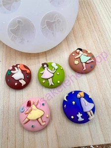 little girls cabochon silicone mold-dance girls handmade for crafts - Picture 1 of 7