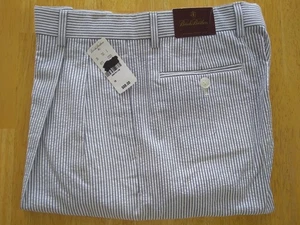 NWT Brooks Brothers Boys Blue White Seersucker Pants Size 18 W29 L35 MSRP $88 - Picture 1 of 5