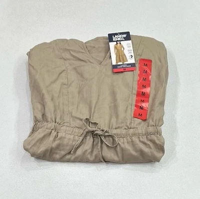 Vestido midi Lands' End para mujer Lyocell en capas, tostado, talla M Foto 1 de 4