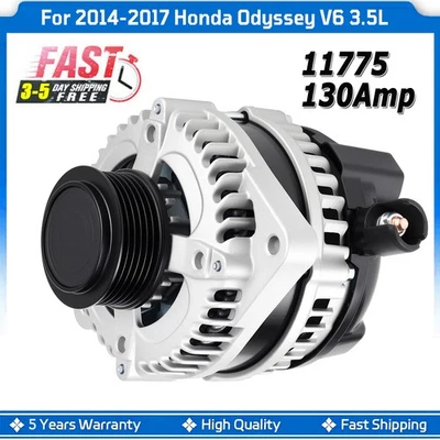 Alternator For 2014-2017 Honda Odyssey V6 3.5L 130Amp CW 12V 6-Groove OEM 11775 - Изображение 1 из 4