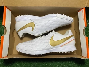 NEW Nike Tiempo X Lunar Academy TF IC Legend white Gold R10 Ronaldinho Leather - Picture 1 of 11